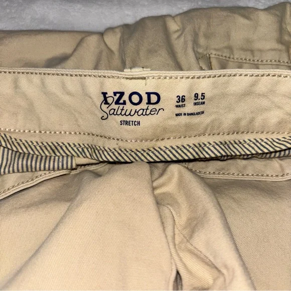 Pair of Men’s Size 36 IZOD Saltwater Khaki and Burnside Pinstriped Shorts - Picture 4 of 10